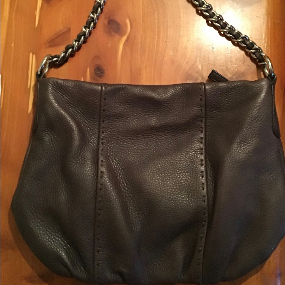 Calvin Klein Brown tumbled leather bag